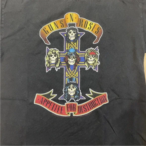 Guns n Roses Tee Y2K VTG 2000s 2005 Small Band music Tour T-shirt Skull GNR - Picture 6 of 12